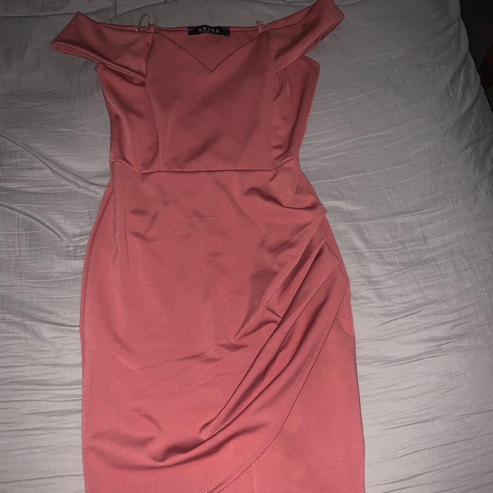Pink off the shoulder dress